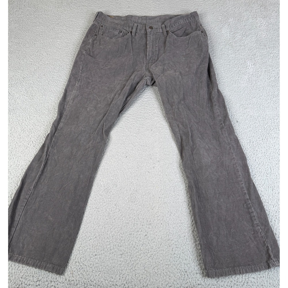 Levi's 514 Corduroy Pants Mens 36x30 Gray Straight Leg Stretch Casual Streetwear
